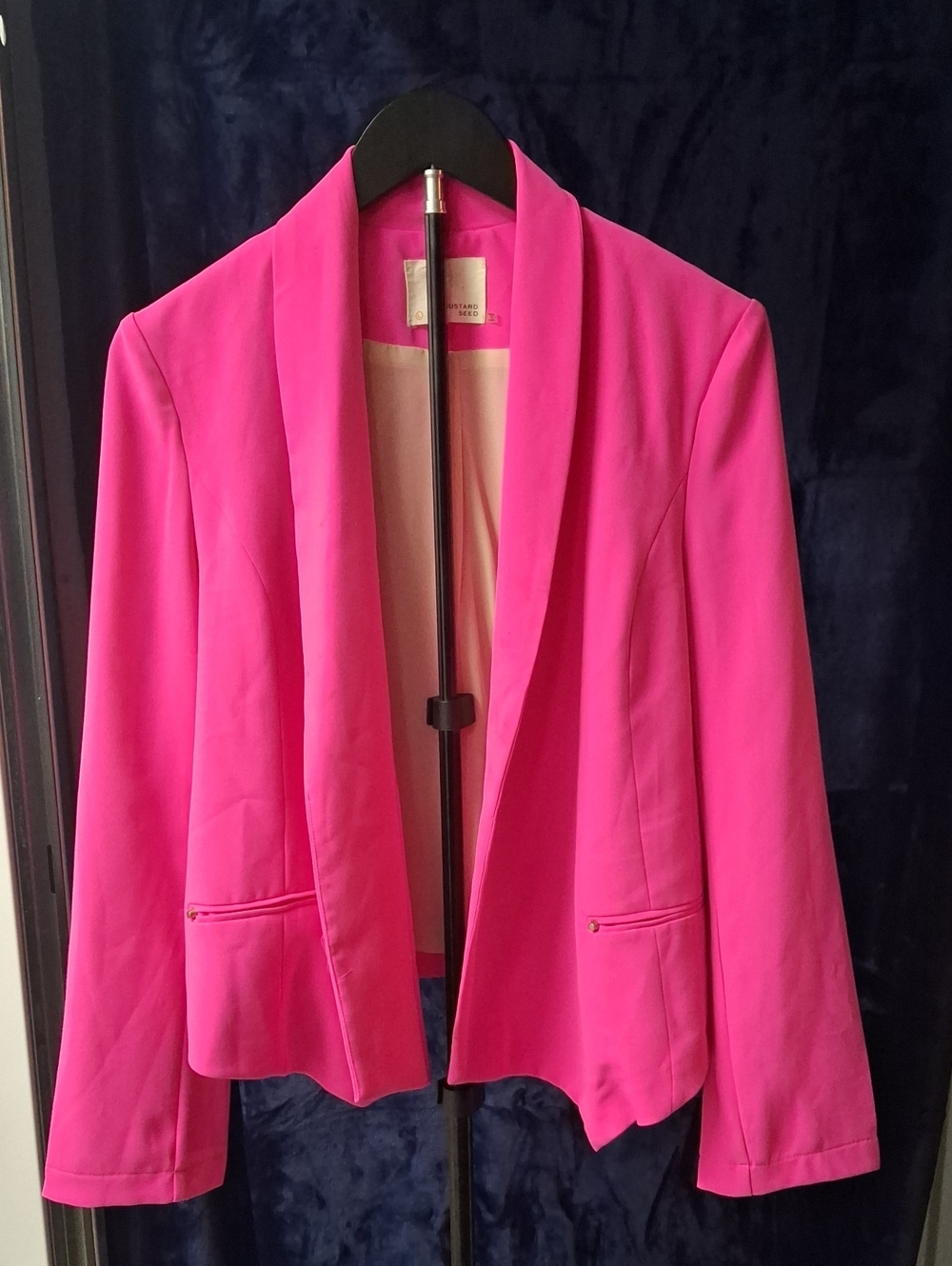 Mustard Seed Bright Pink Open-Front Blazer